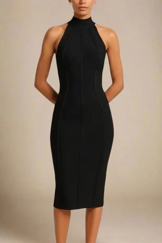 Lea Bandage Midi Dress Classic Black