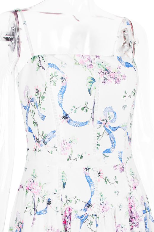 Tasmin Midi Dress White Floral Sale