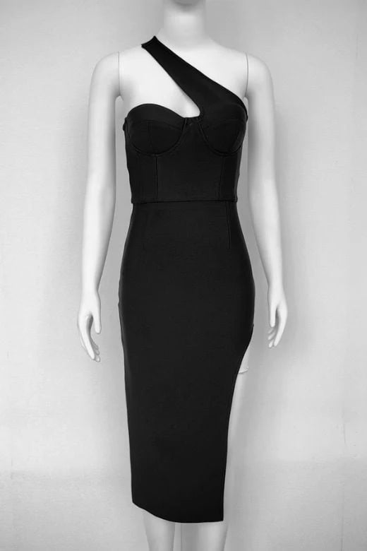 Mia Bodycon Midi Dress Classic Black