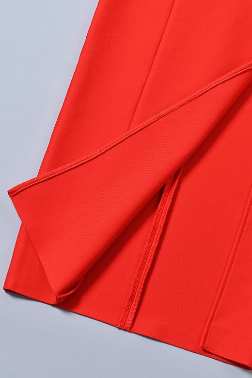 Faye Bandage Midi Dress Lipstick Red