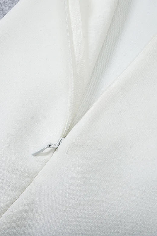 Blanche Bandage Midi Dress White Pearl