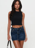 Monti Buckle Denim Mini Skirt Mid Blue