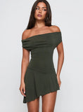 I Attract It Cowl Halter Playsuit Green