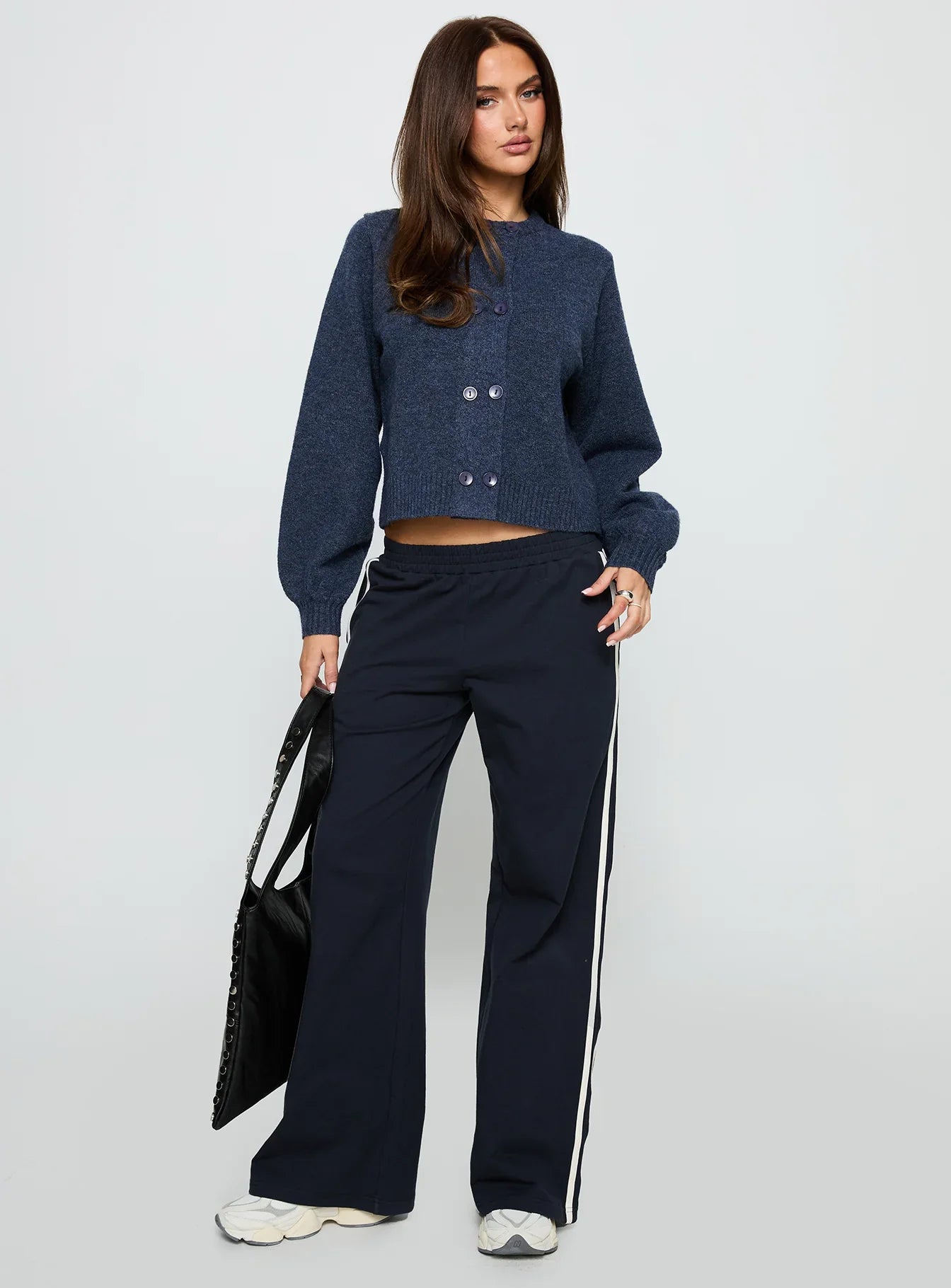 Kammi Button Up Cardigan Navy
