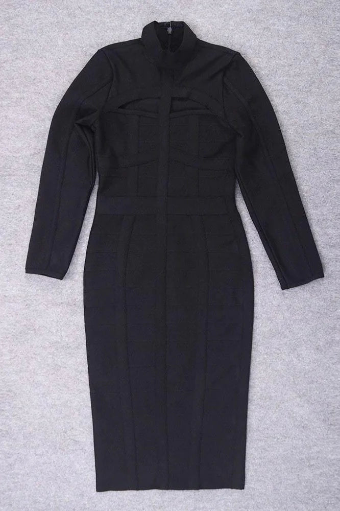 Brooke Long Sleeve Bandage Dress Classic Black Sale
