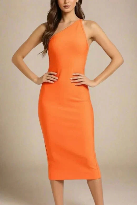 Joi Bodycon Midi Dress Apricot Orange