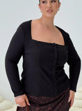 Gaskin Long Sleeve Top Black Curve