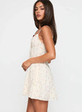Toulouse Mini Dress Cream Floral