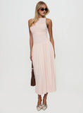 Reveur Ruched Maxi Dress Pink