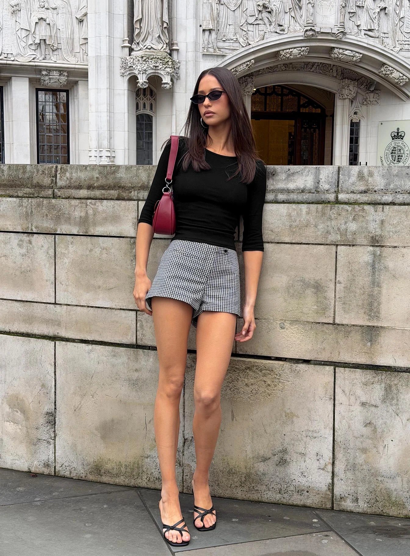 Hot Commodity Micro Shorts Black Gingham