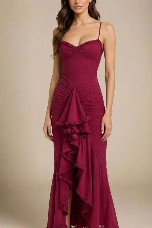 Noah Bodycon Wrap Midi Dress Red Wine