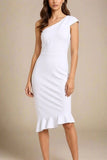 Avery Bandage Dress White Pearl