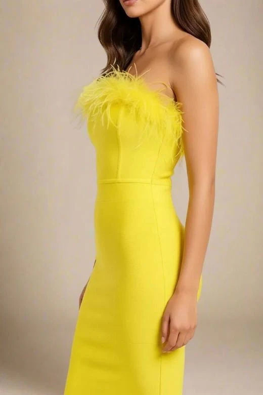Erin Bandage Dress Sun Yellow