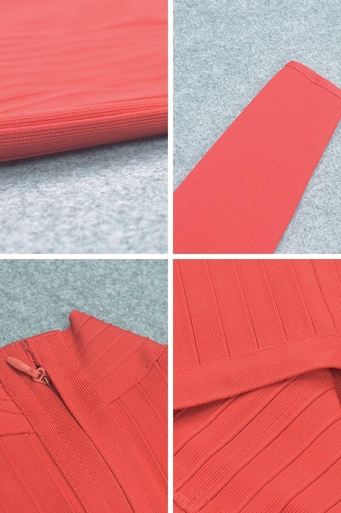Jane Long Sleeve Bodycon Midi Dress Lipstick Red