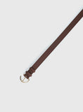Tavian Faux Leather Belt Brown Gold