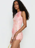 Yumiko Sequin Romper Pink Floral