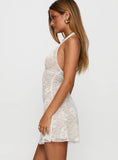 Sonella Lace Halter Mini Dress White