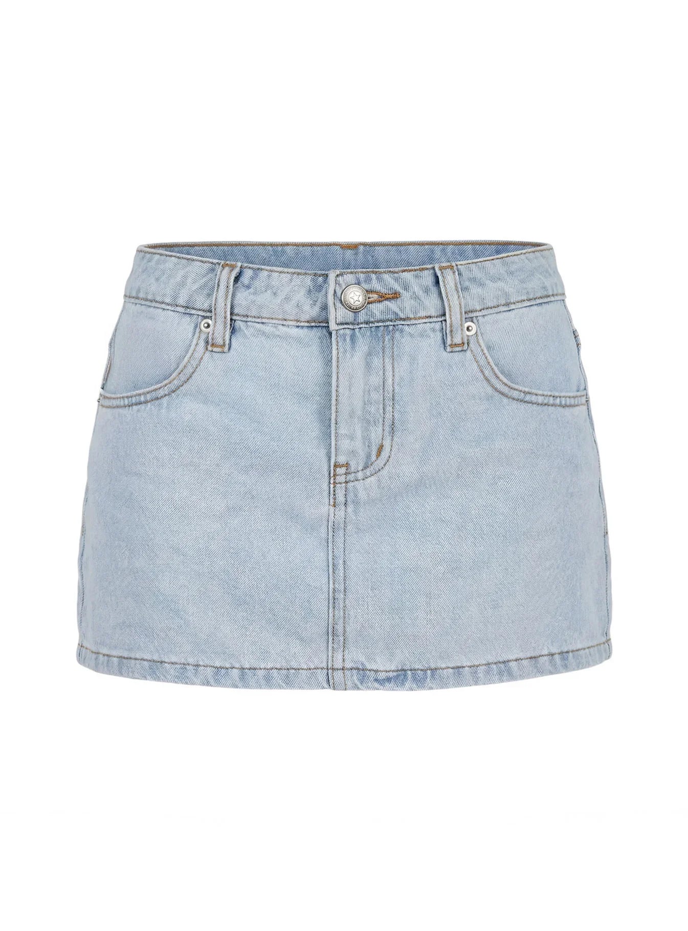 Baxon Low Rise Micro Denim Skort Light Blue Wash