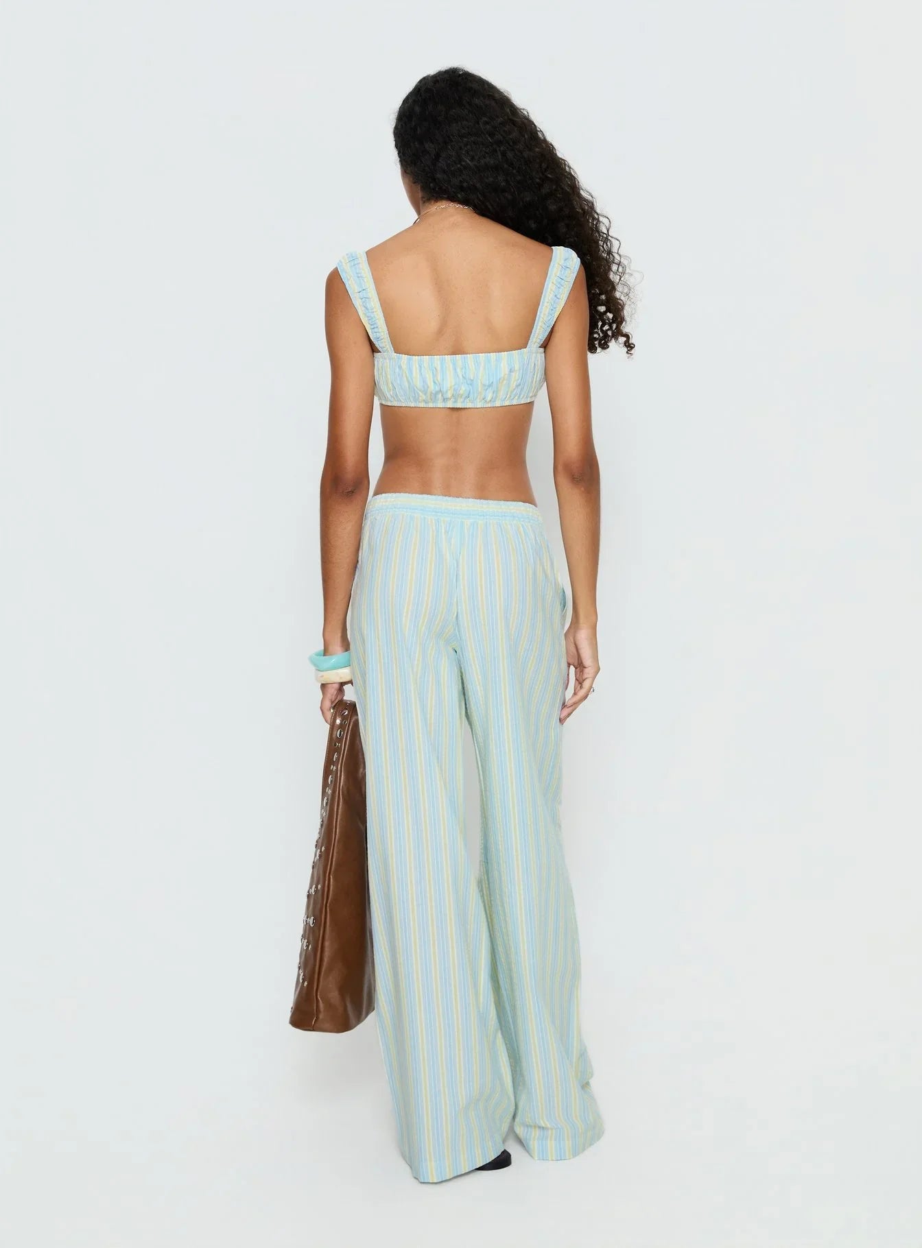 Talyssa Elasticated Waist Pants Blue Stripe