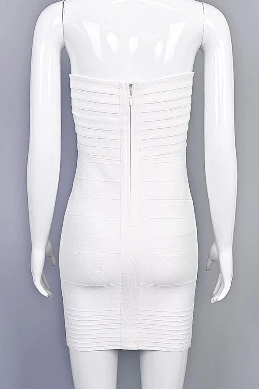Aaliyah Bandage Mini Dress White Pearl