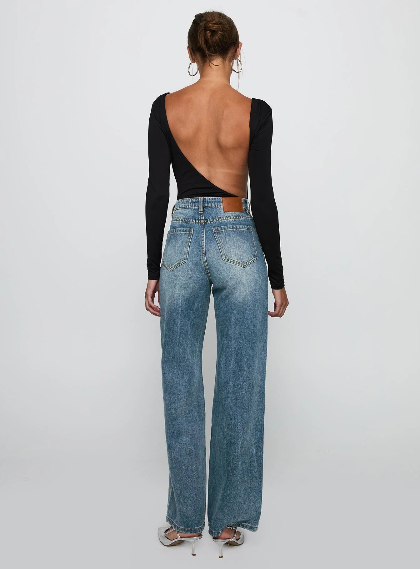 Sacramento High Rise Straight Leg Jeans Mid Blue Denim