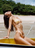 Honey Tie Bikini Bottoms Orange Yellow Floral