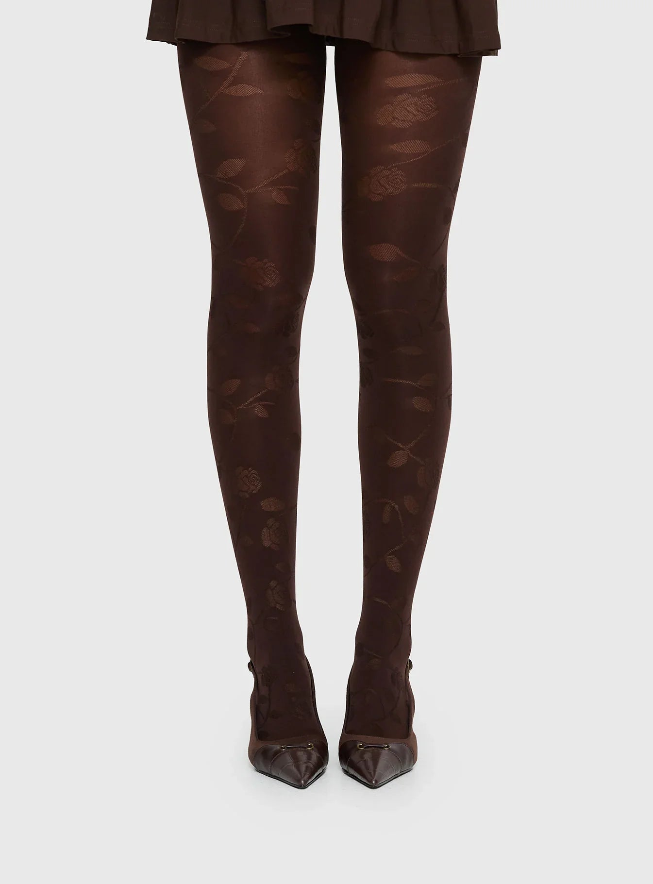 Pomeline Floral Tights Brown