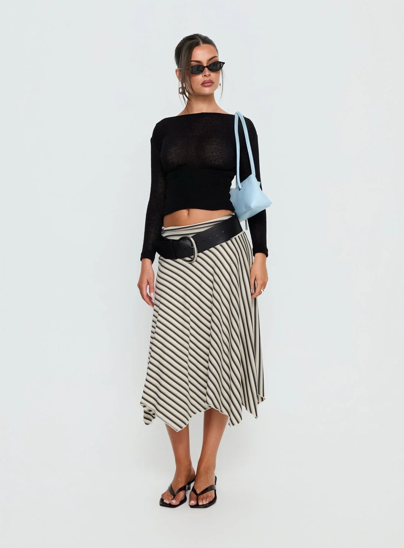 Eladia Cinched Long Sleeve Top Black