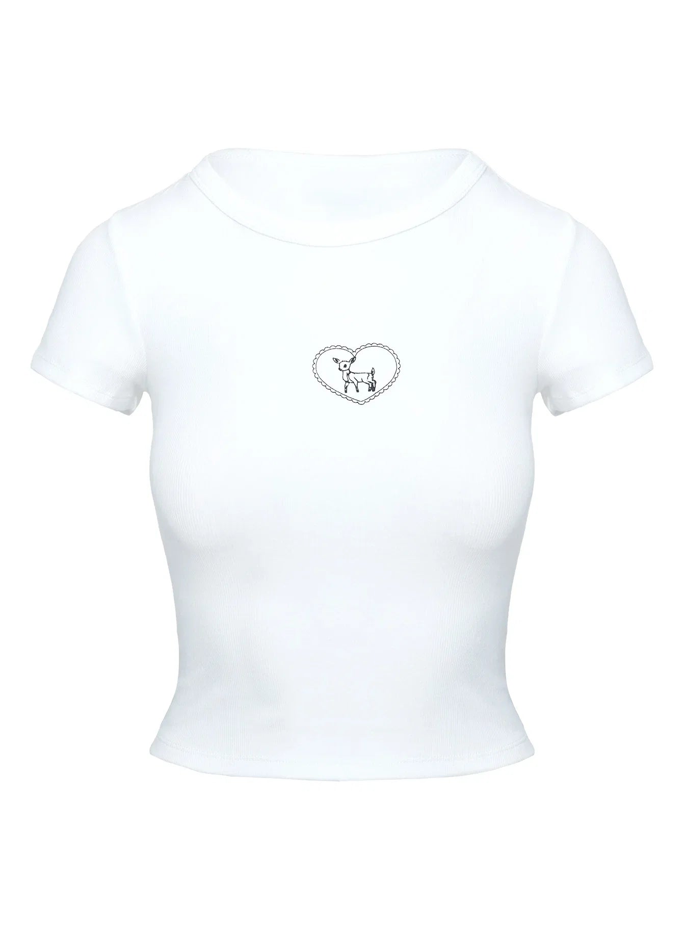 Baseline Rib Tee Oh Deer White