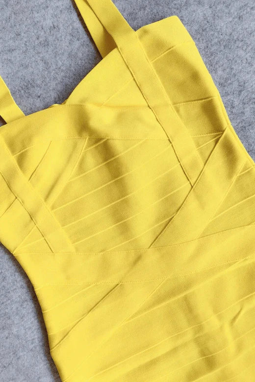 Heidi Bandage Mini Dress Sun Yellow
