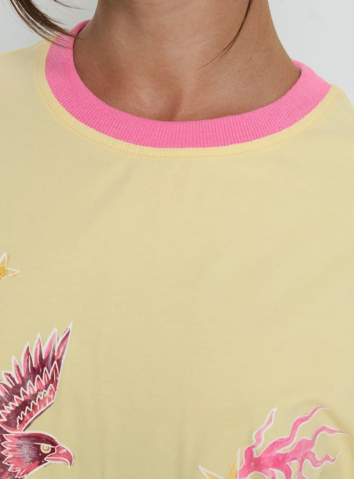 Wild Light Oversized Graphic Tee Yellow / Pink