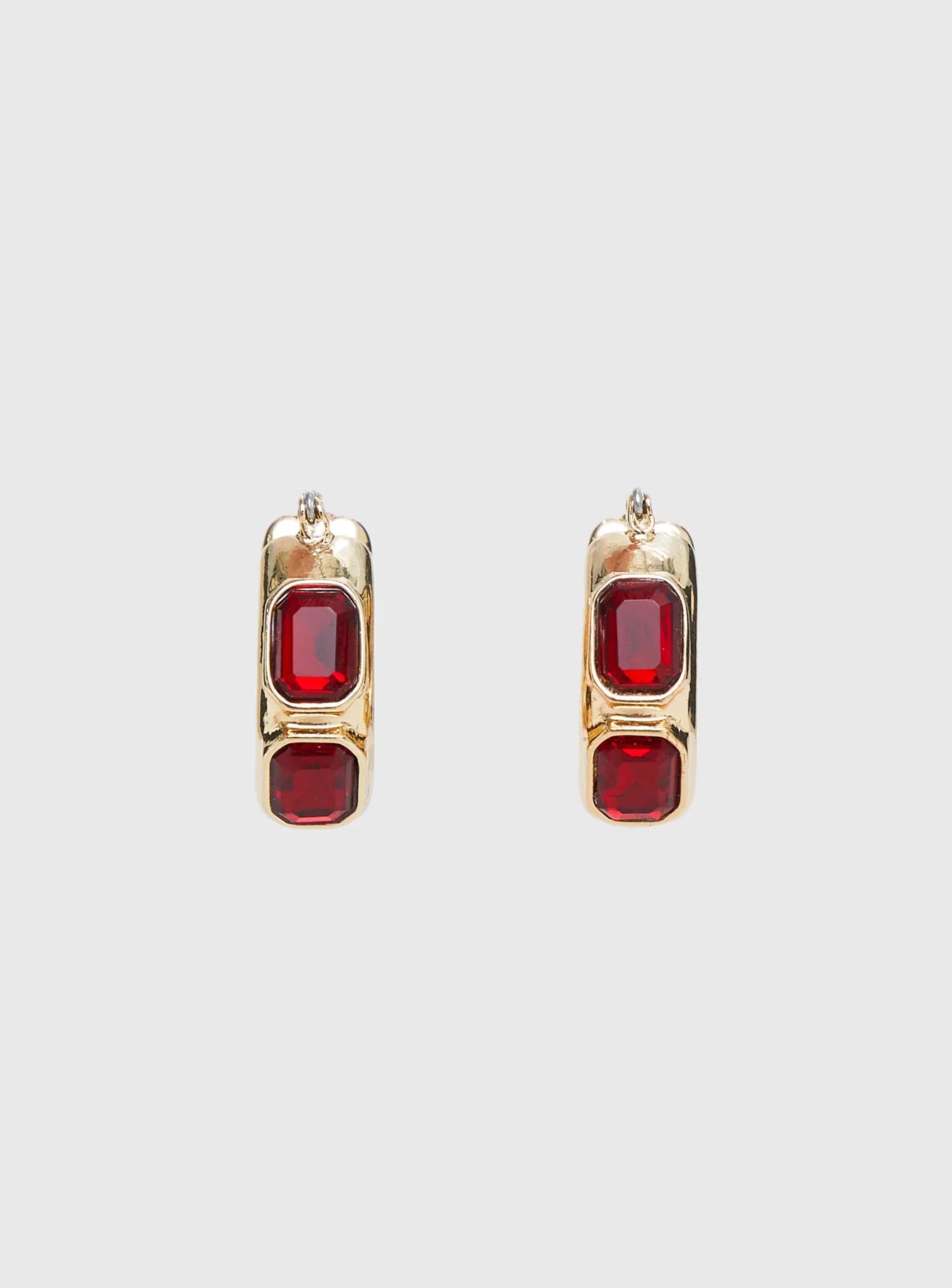 Gabrianna Hoop Earrings Gold Red