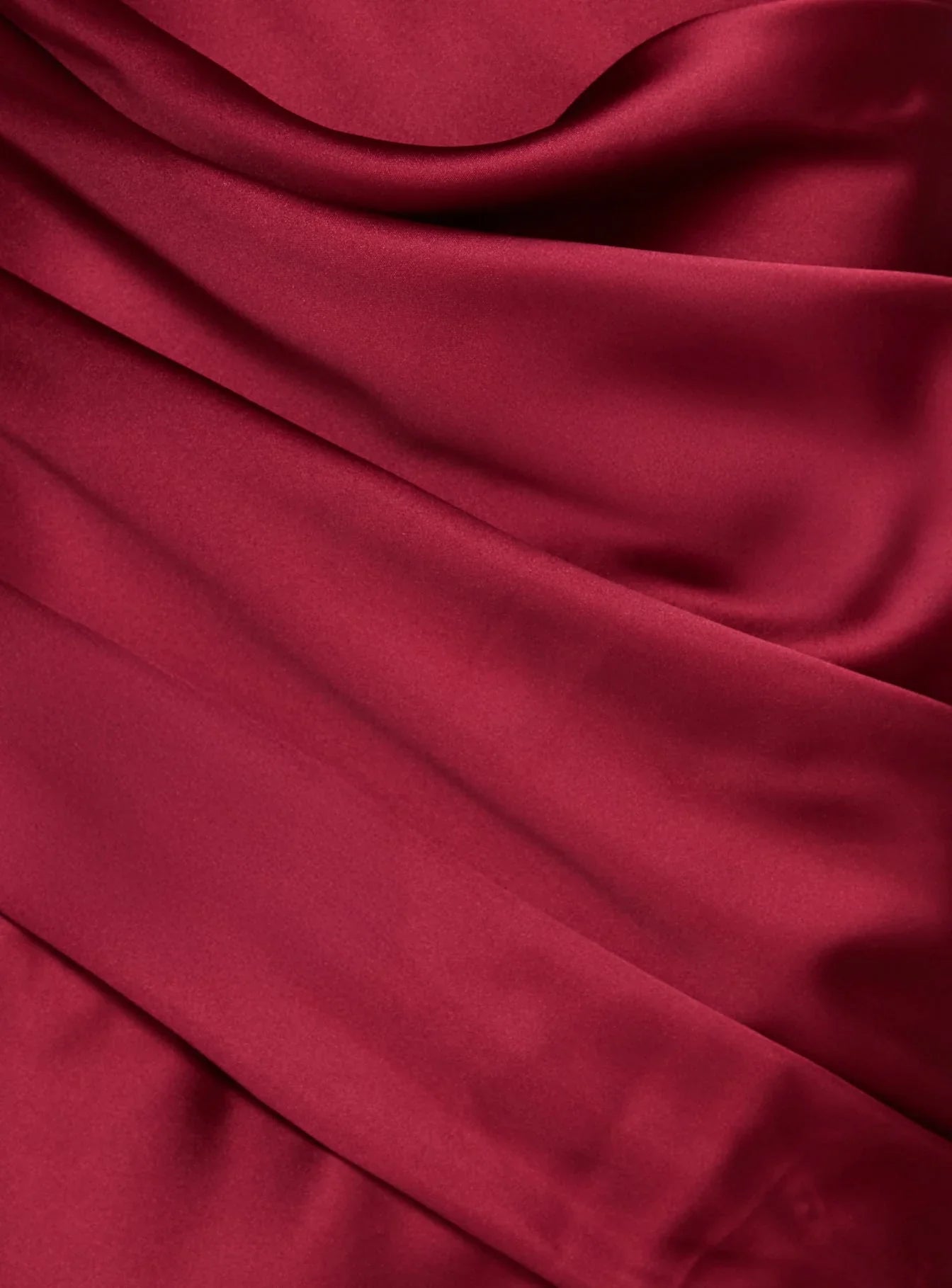False Alarm Plunge Asymmetrical Pleat Maxi Dress Red