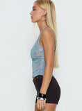 Odena Layered Sequin Cami Top Blue