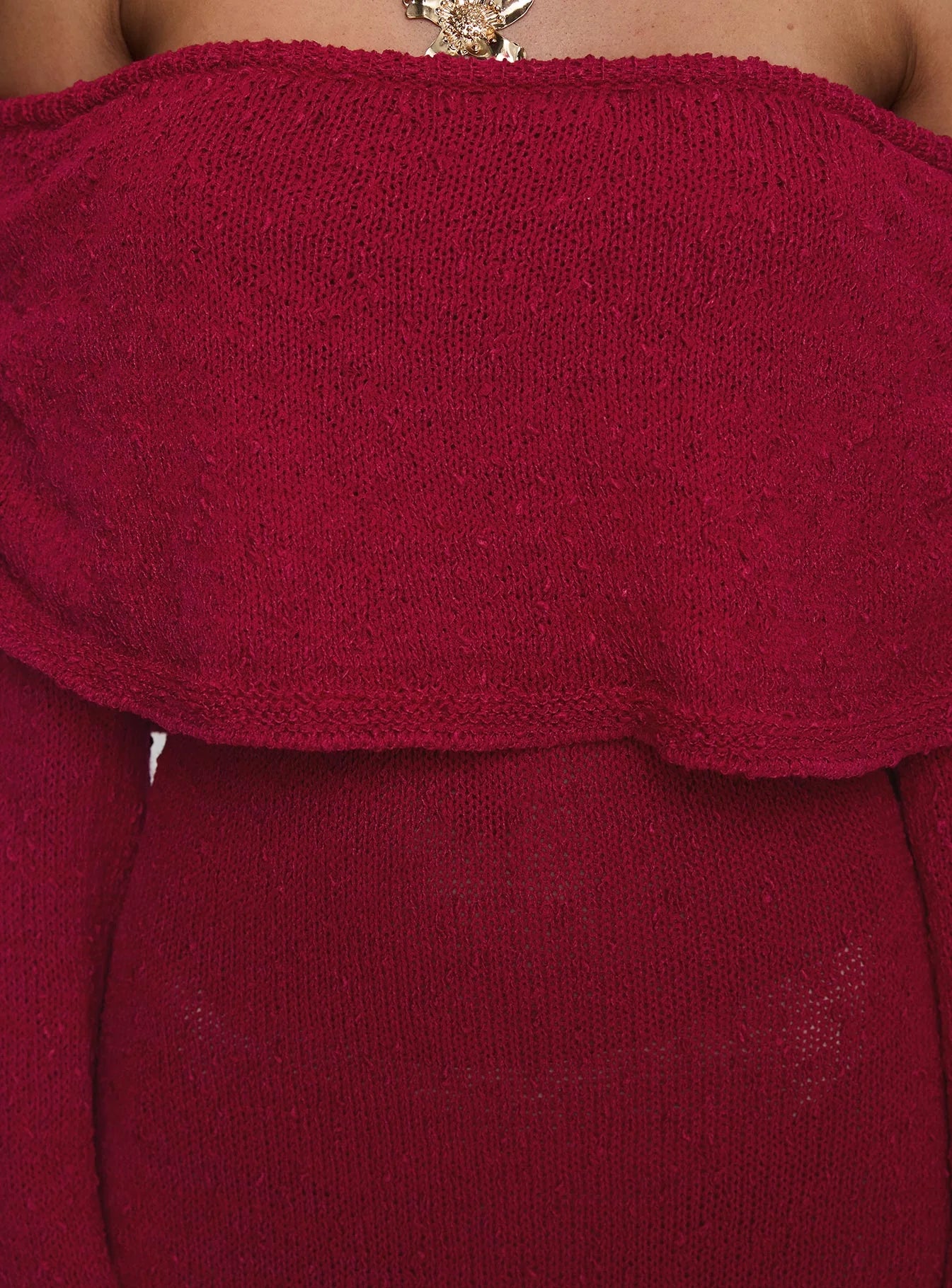 Aleyah Long Sleeve Maxi Dress Burgundy