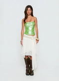 Mistyque Strapless Metallic Top Lime