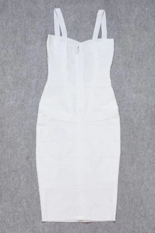 Heidi Bandage Midi Dress White Pearl