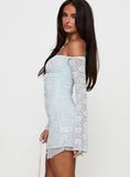 Marceleine Long Sleeve Mini Dress Baby Blue