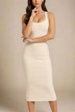 Cindy Bandage Midi Dress Cream