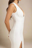Pia Bandage Midi Dress White Pearl