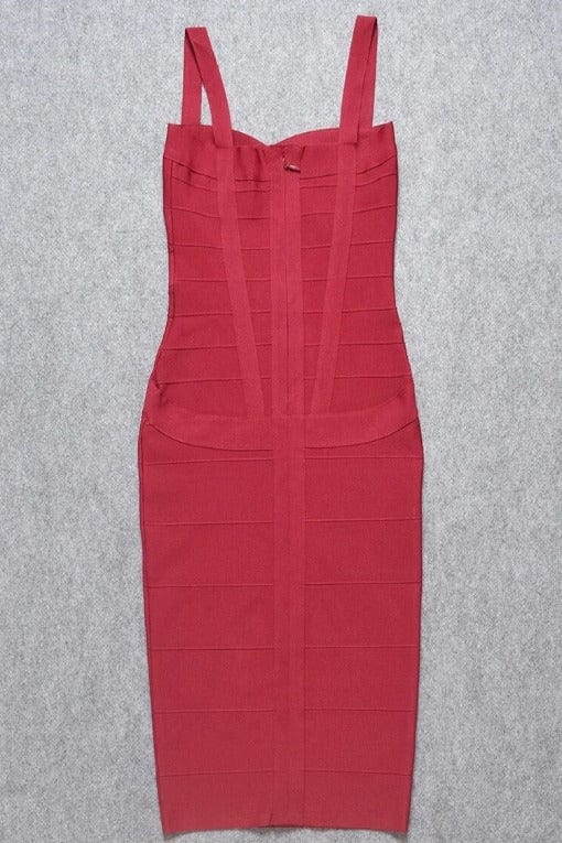 Heidi Bandage Midi Dress Red Wine
