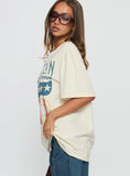 4th July Led Zepplin Oversized Tee White