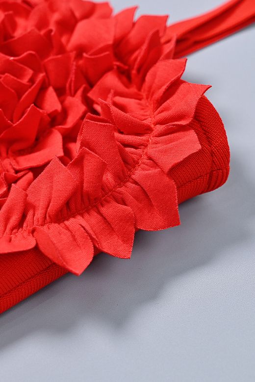 Faye Bandage Midi Dress Lipstick Red