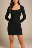 Valentina Long Sleeve Bandage Mini Dress Classic Black