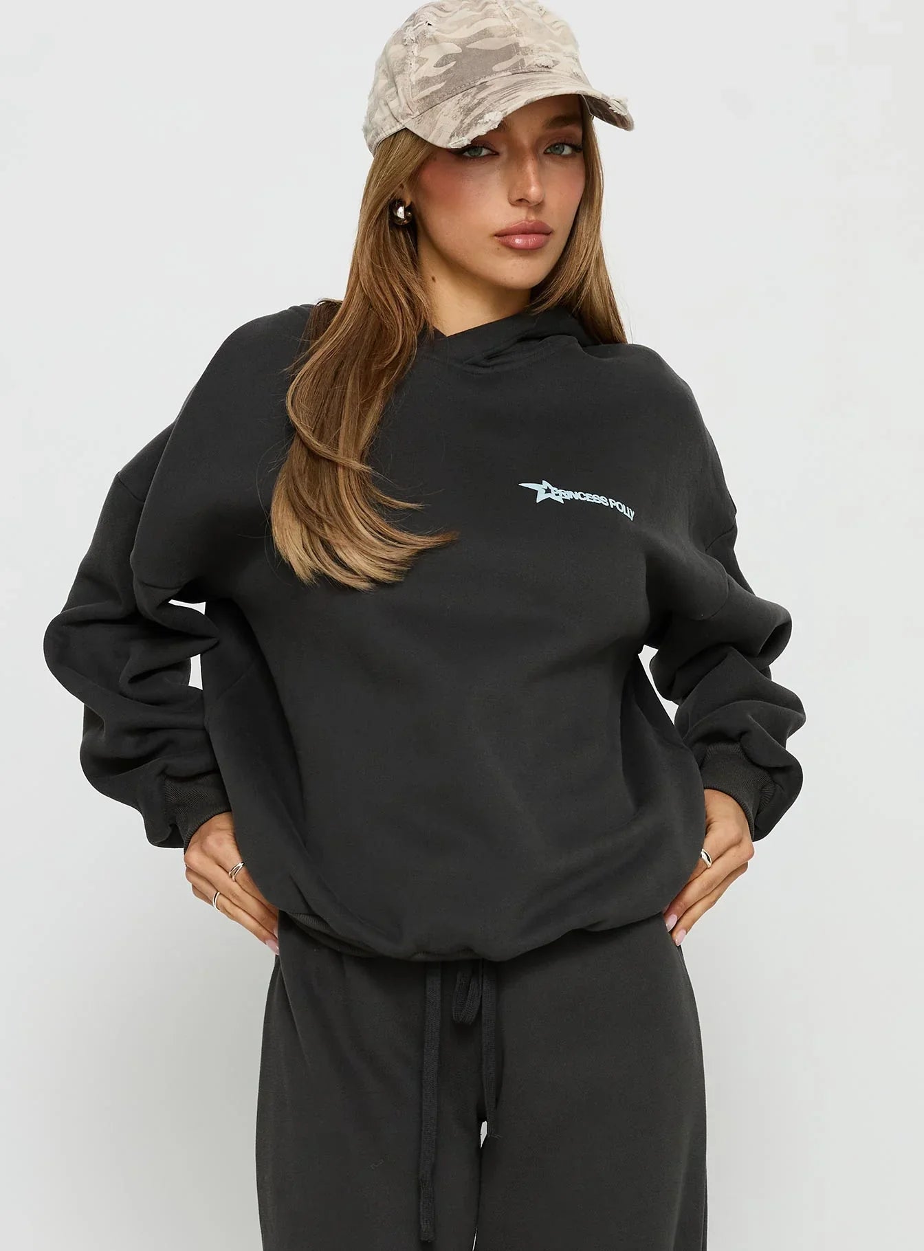 Princess Polly Stargirl Hoodie Charcoal