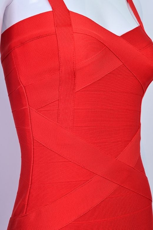 Heidi Bandage Mini Dress Lipstick Red