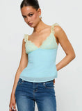 Delvonte Top Blue Yellow
