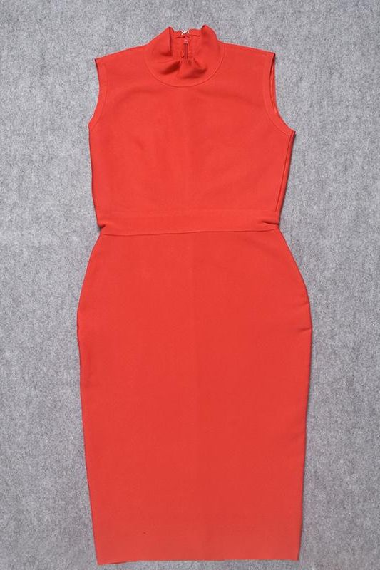 Grace Bandage Midi Dress Lipstick Red