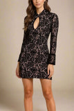 Charlotte Long Sleeve Bodycon Mini Dress Classic Black