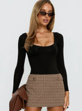 Orelina Underbust Detail Bodysuit Black